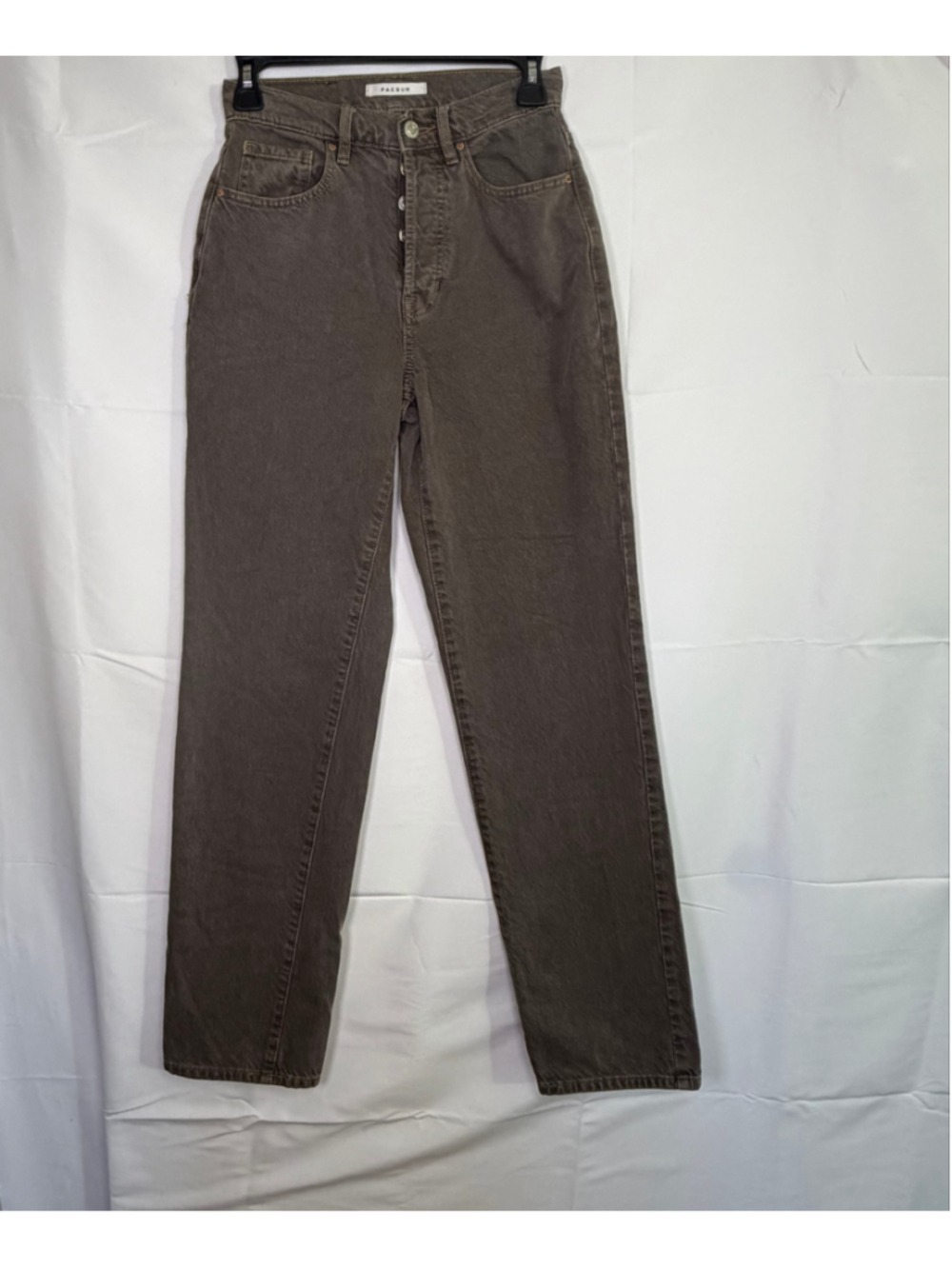 PacSun Brown High Rise Dad Jeans Button Fly Relaxed Straight Leg Denim Size 24